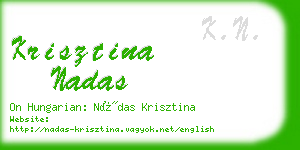 krisztina nadas business card